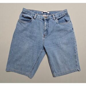 Bill Blass Women Shorts Bermuda Size 12 Signature Fit Light Wash Denim
